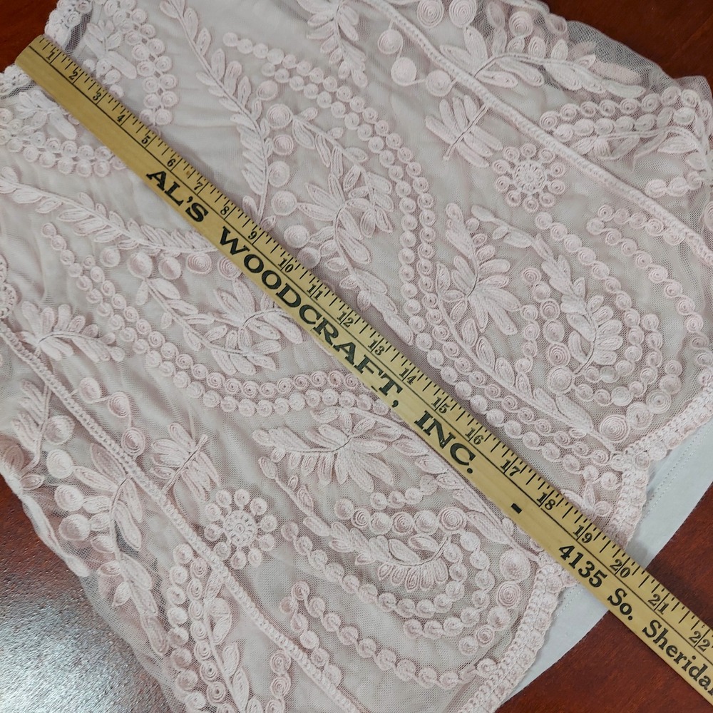 Tribal Jeans Embroidered Mesh Tank Top S Pink Romantic Fairy Cottagecore Boho - Picture 10 of 10